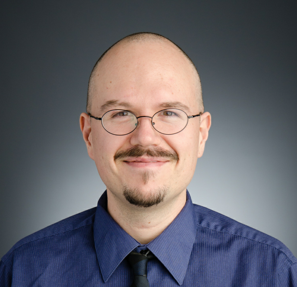 Portrait of bald man