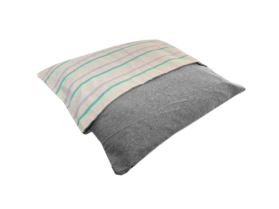 Miniatura: cama envelope listra kaki e verde e cinza escuro