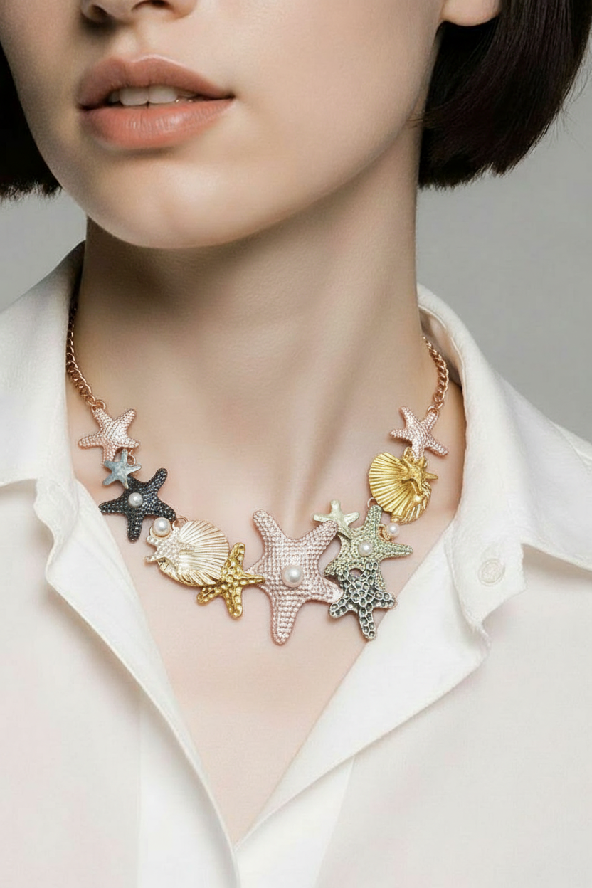 Miniatura: Pulseira Estrelas Coloridas - banho verniz 