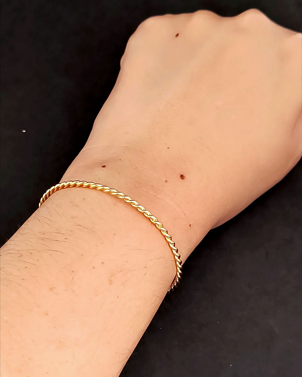 Miniatura: Bracelete Torcido - banho ouro 18k 