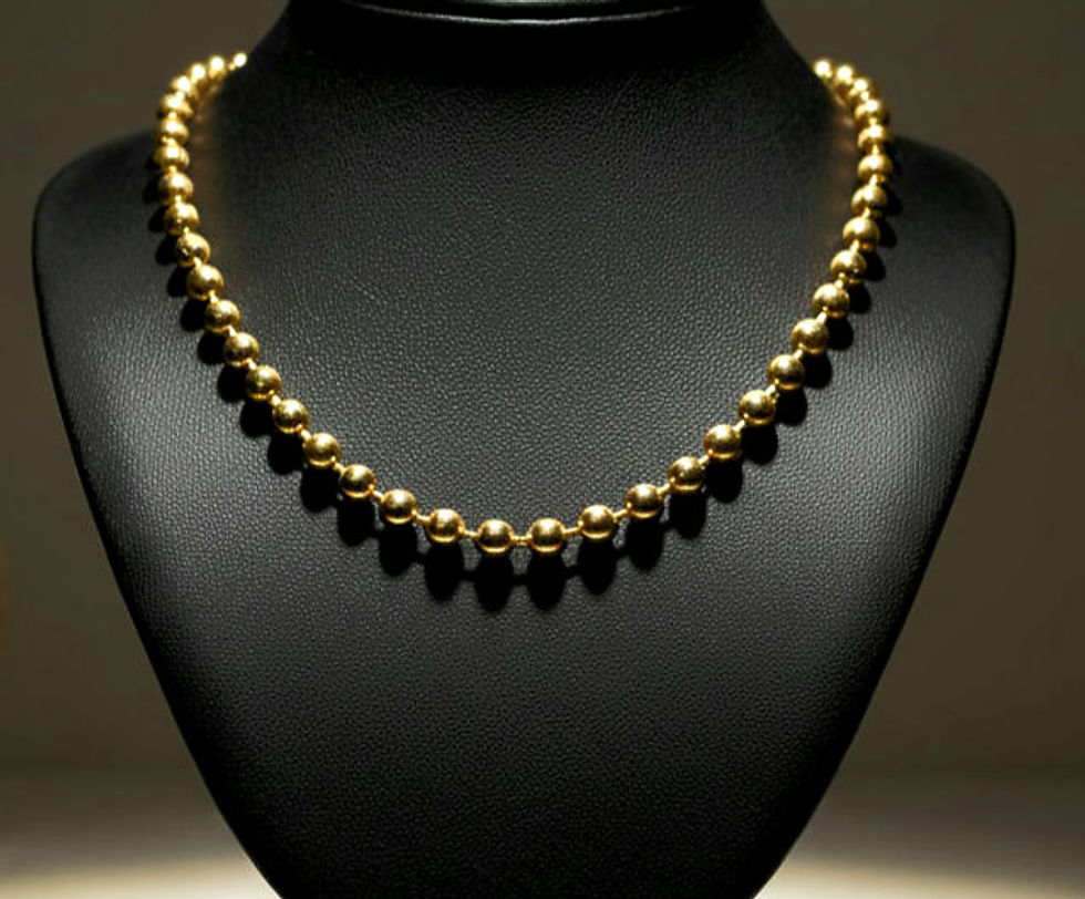 Choker Esferas Douradas 6mm ( 31cm + 10extensor) banho ouro 18k