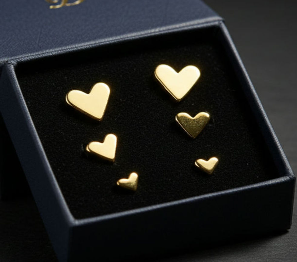 Brinco Trio Coração - banho ouro 18k