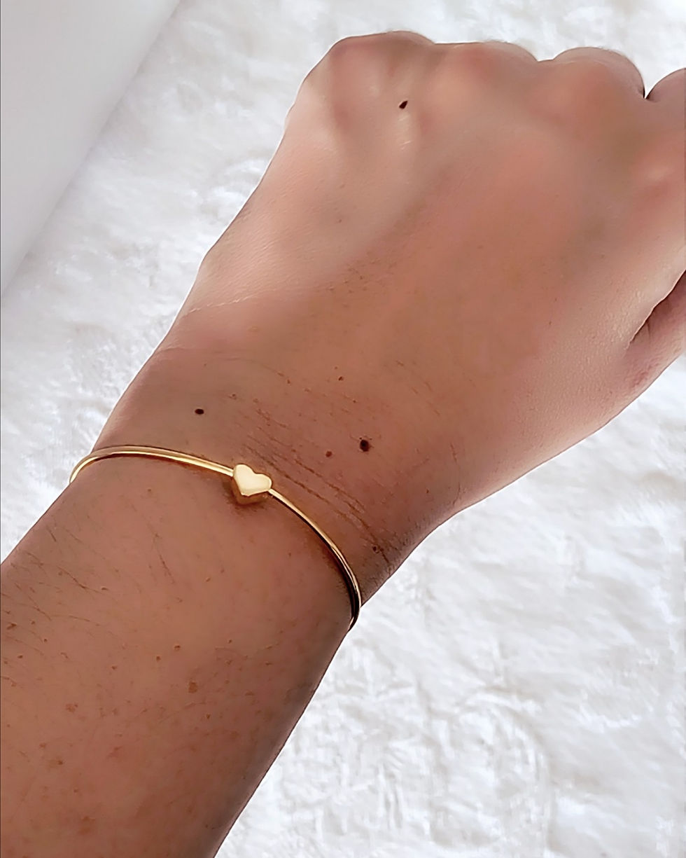 Miniatura: Bracelete Coração Pequeno - banho ouro 18k 