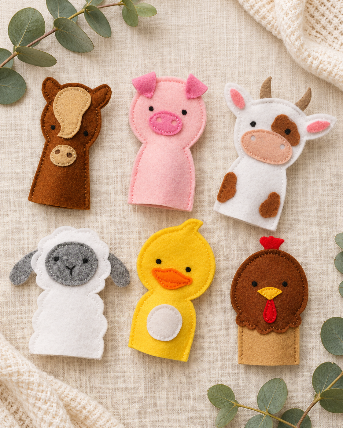 Bauernhof Fingerpuppen