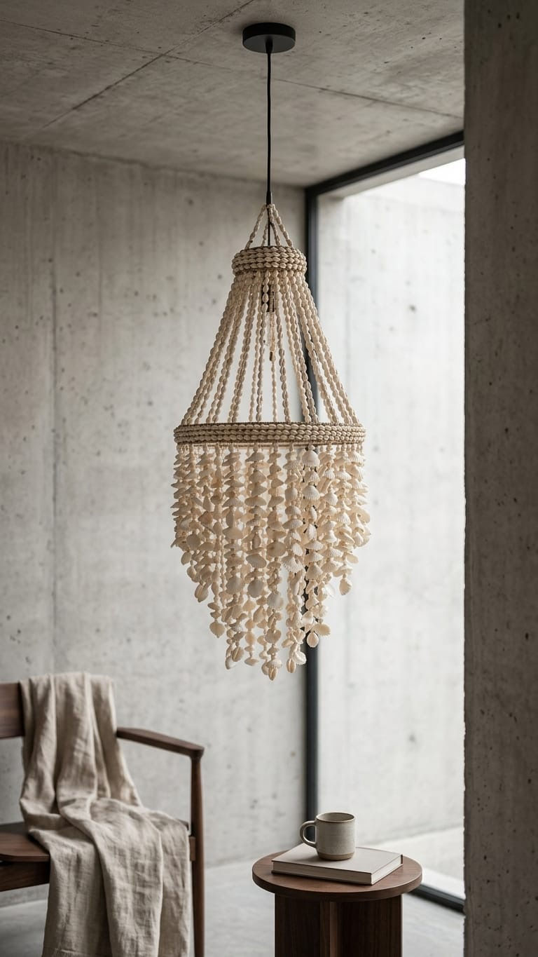 Boho Muschelketten Leuchter - Ethno Ibiza Dekoration