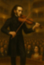 Si se observa con detenimiento, en la imagen es posible ver a Niccolò Paganini tocando el violín con una sola cuerda: la cuerda Sol (G).