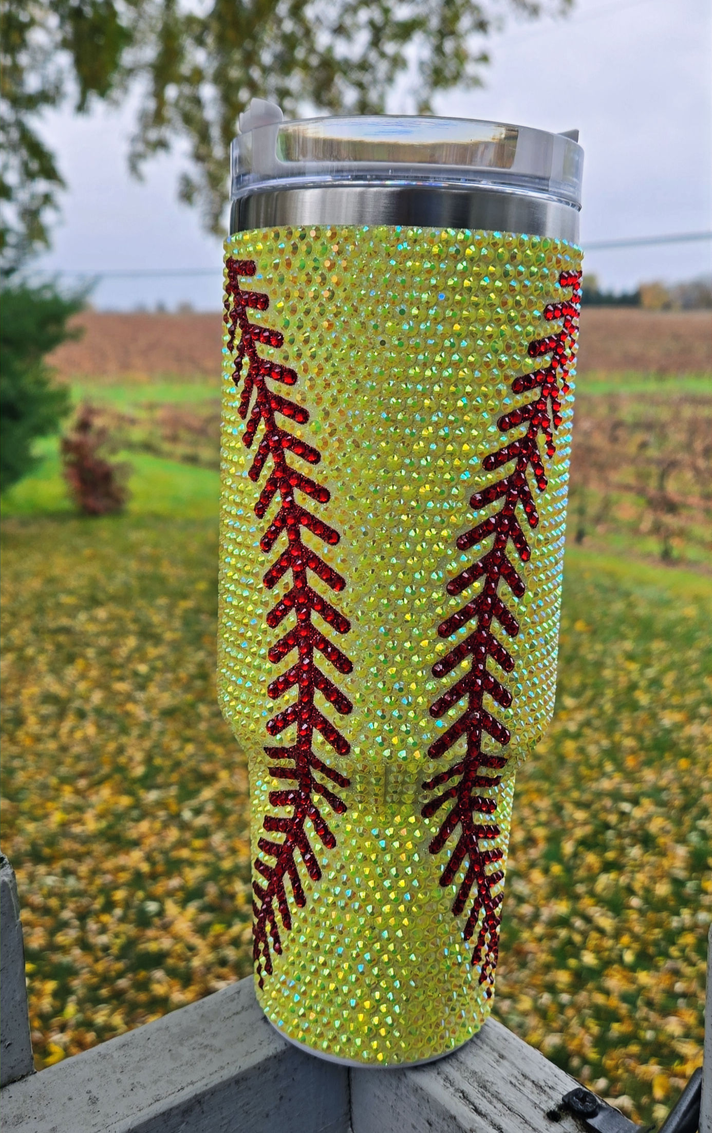 Softball Rhinestone 40oz Tumbler