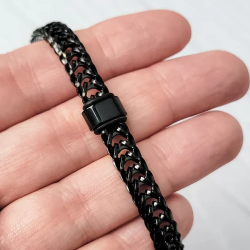 Black Braided Chain Men's Bracelet | Alena Dunn Designs