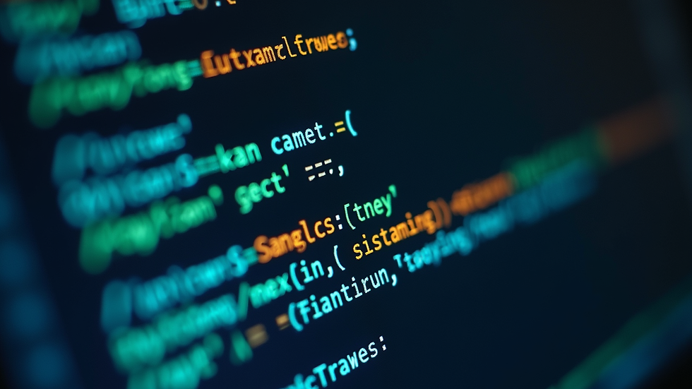 Close-up of a computer screen showing Python code with syntax highlighting