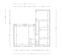 Plan détaillé avec côtes d'un projet en cours
