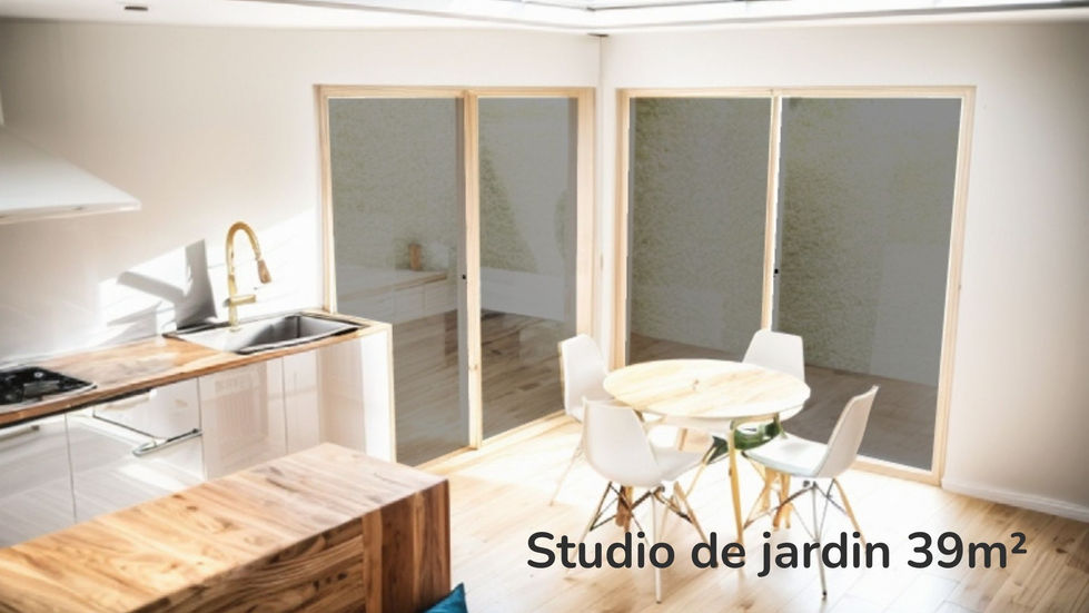 Studio de jardin 39 m² cuisine salle
