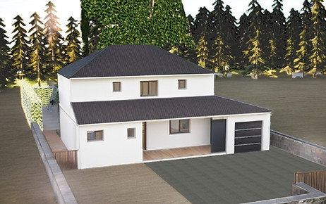 Présentation en 3D avec insertion d'une maison
