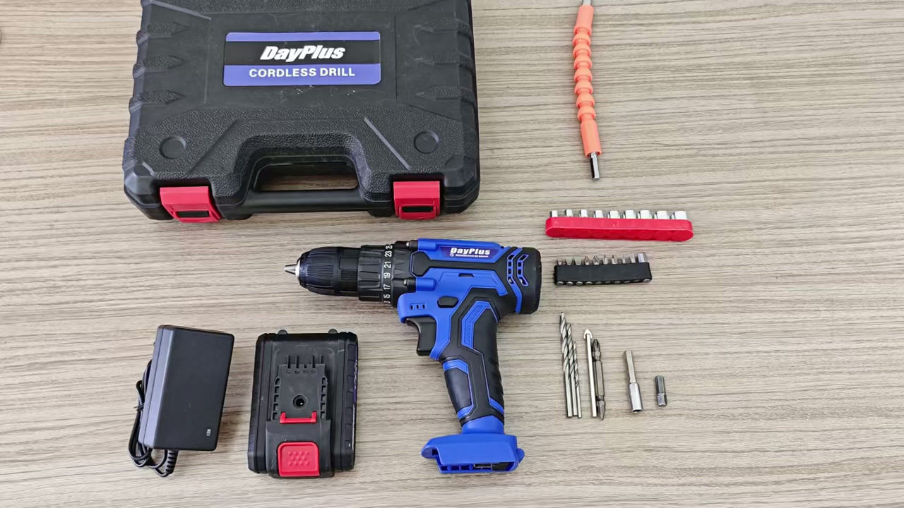 Cordless Electric Drill/Screwdriver with LED Light, Kit for Home and Garden DIY