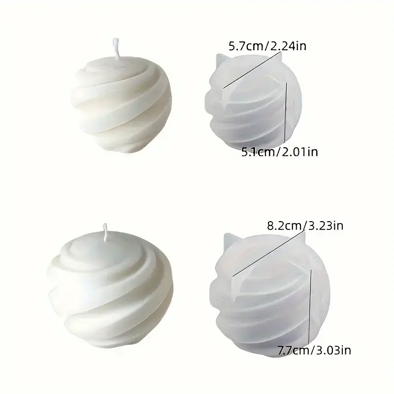 Thumbnail: Set de dos moldes de silicona 3D esfera deco