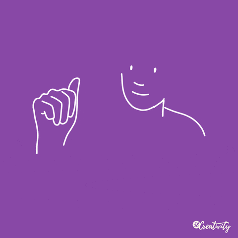 Smiling face using sign language,  "ASL beautiful" 
