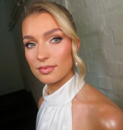 Angel Bridal makeup champagne and brown soft glam Uk