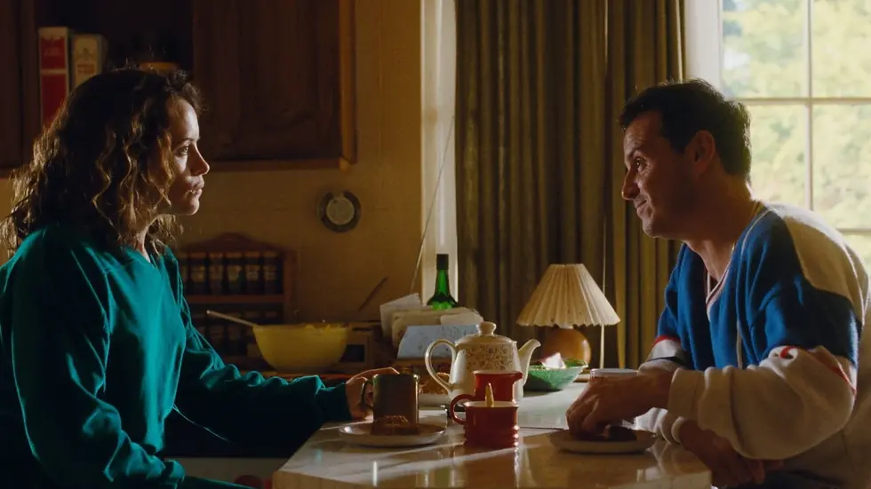A still of Andrew Scott and Claire Foy in All of Us Strangers