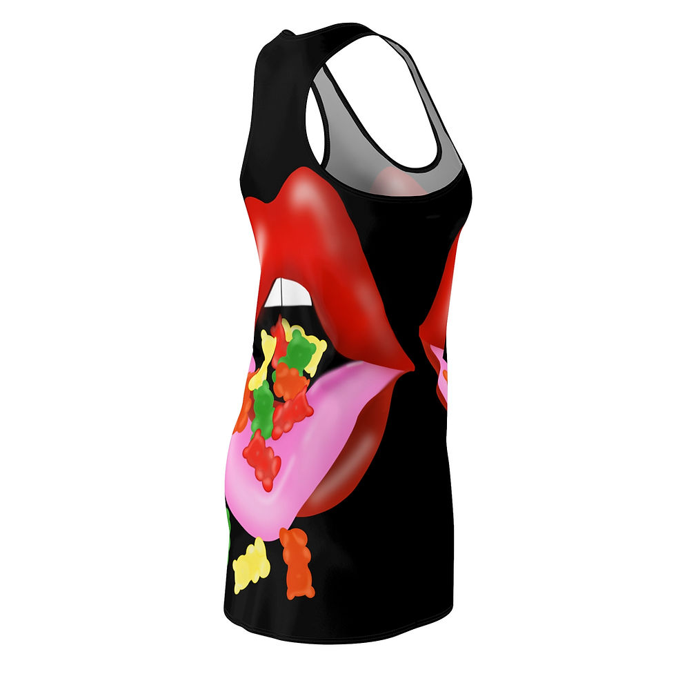Thumbnail: Gummy Bears- Sew Racerback Dress, Stylish Black Dress 