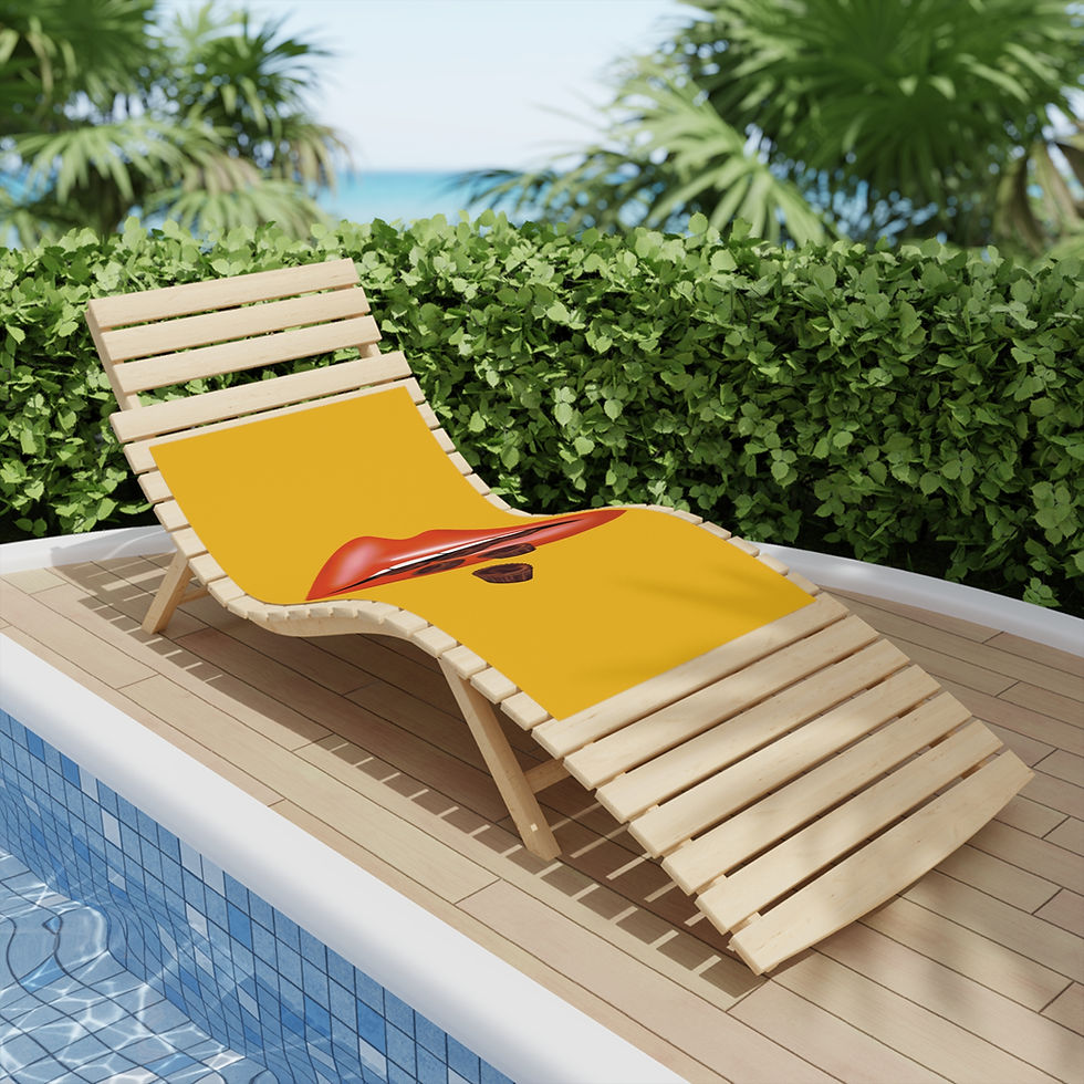 Thumbnail: Bold Lip Beach Towels - Chocolate Cups Design, Vibrant Yellow Towels 