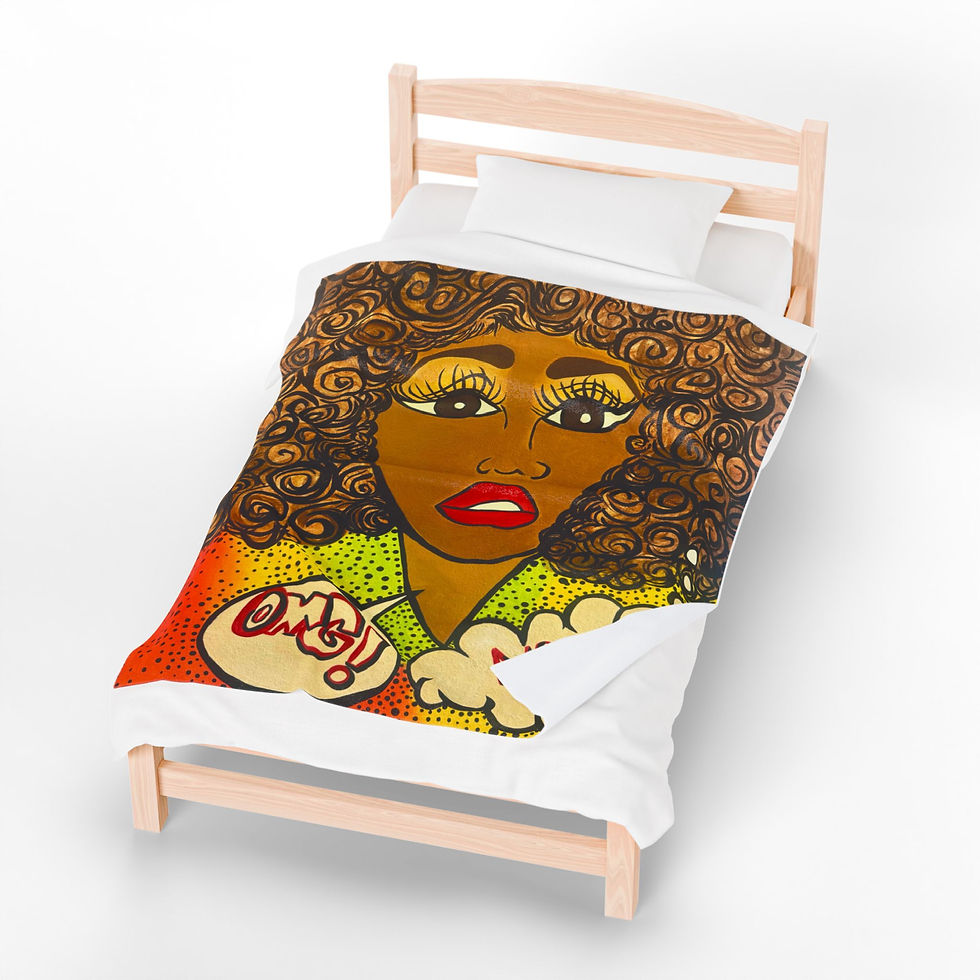 Thumbnail: OMG No She Didn’t - Velveteen Plush Blanket, Cozy Home Decor, Throw Blanket