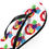 Thumbnail: Colorful Taffy Design Flip Flops - White Flip Flops - Designer Footwear 