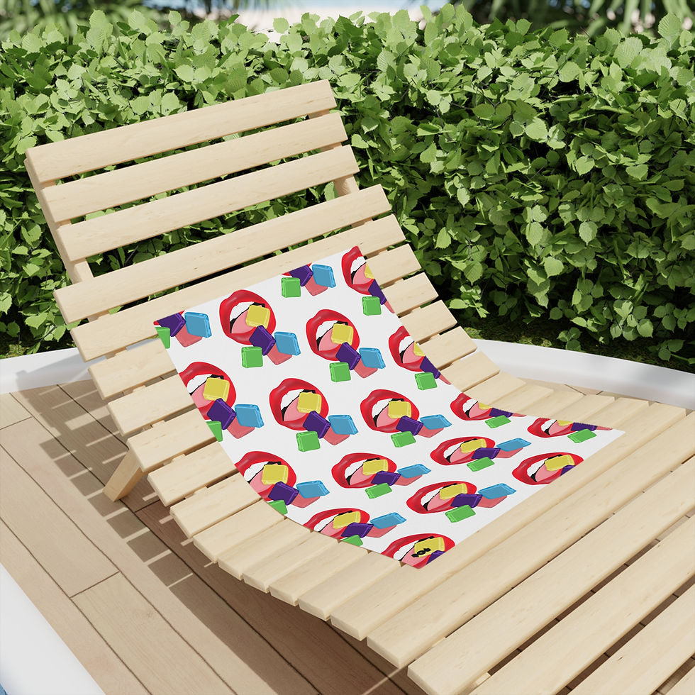 Thumbnail: Colorful Taffy  Candy - Beach Towels, Vibrant White Towels, Beach Lovers