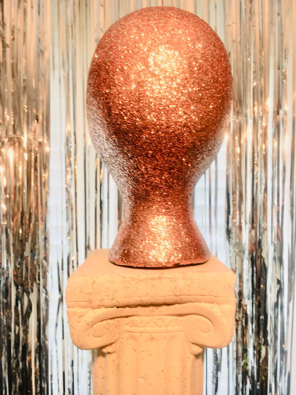 Thumbnail: Champagne Glitter, Mannequin Head Display Lightweight and Portable Gl