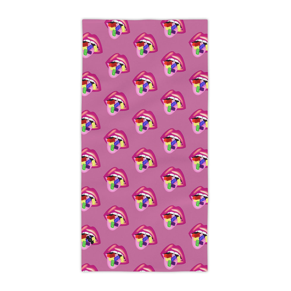 Thumbnail: Colorful Lips Beach Towels for Summer Fun, Vibrant Light Pink Towels 