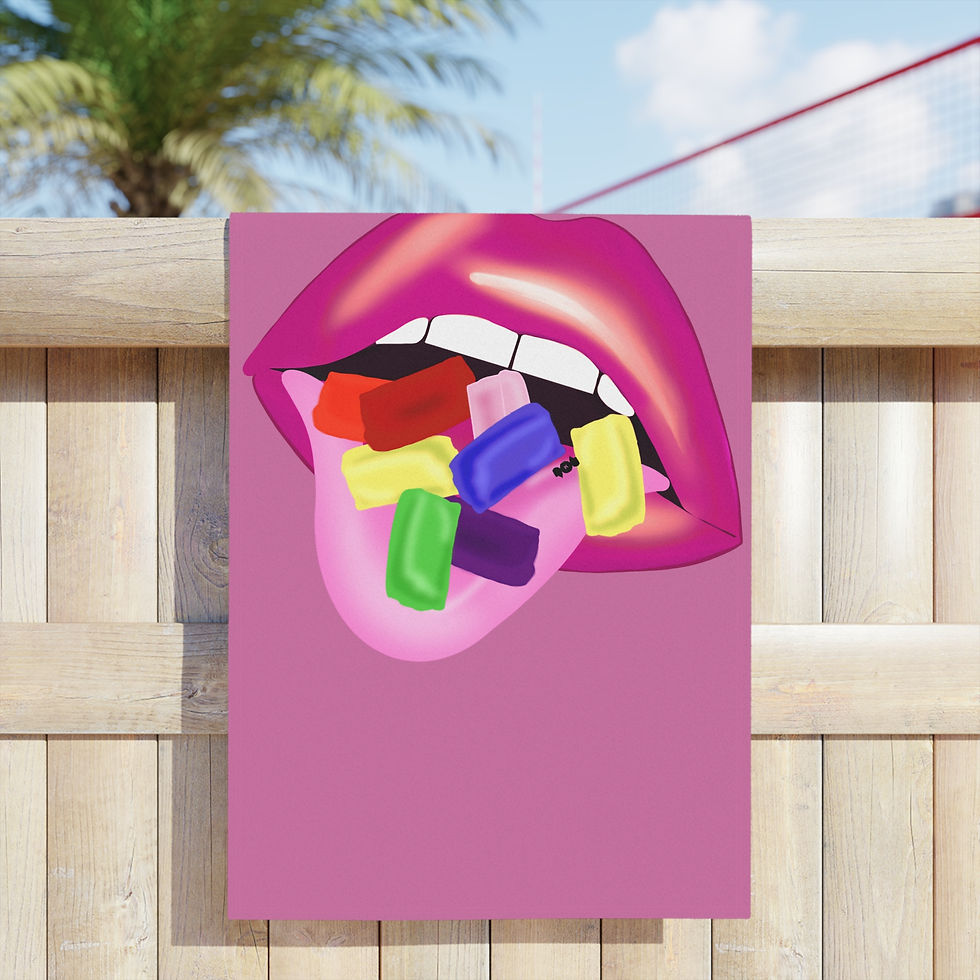 Thumbnail: Beach Towels with Colorful Candy Design | Summer Pool Accessory, Pink Towels