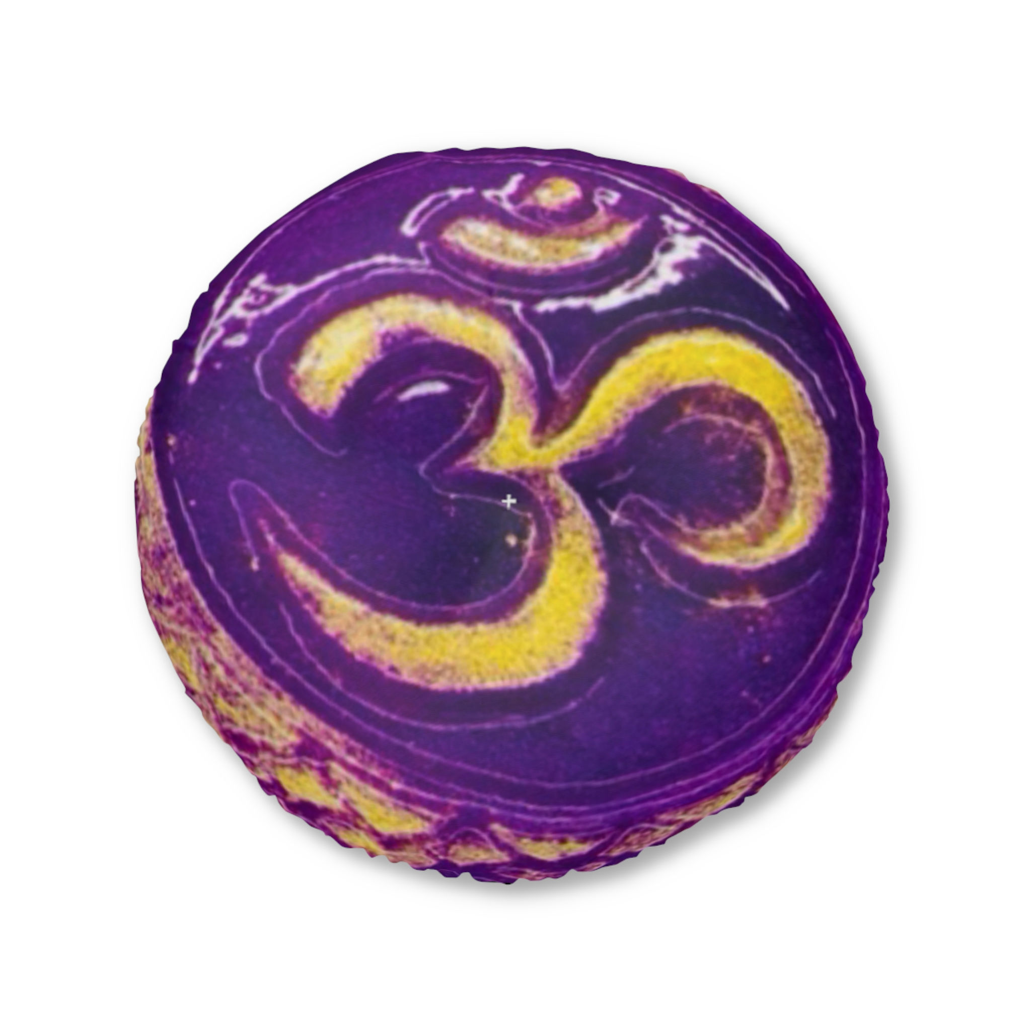 Crown Chakra Round Tufted Floor Pillow - Purple Meditation Cushion, Home Decor