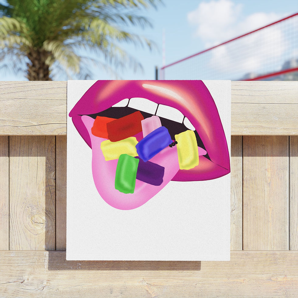 Thumbnail: Beach Towels with Colorful Candy Design | Summer Pool Accessory, White Towels