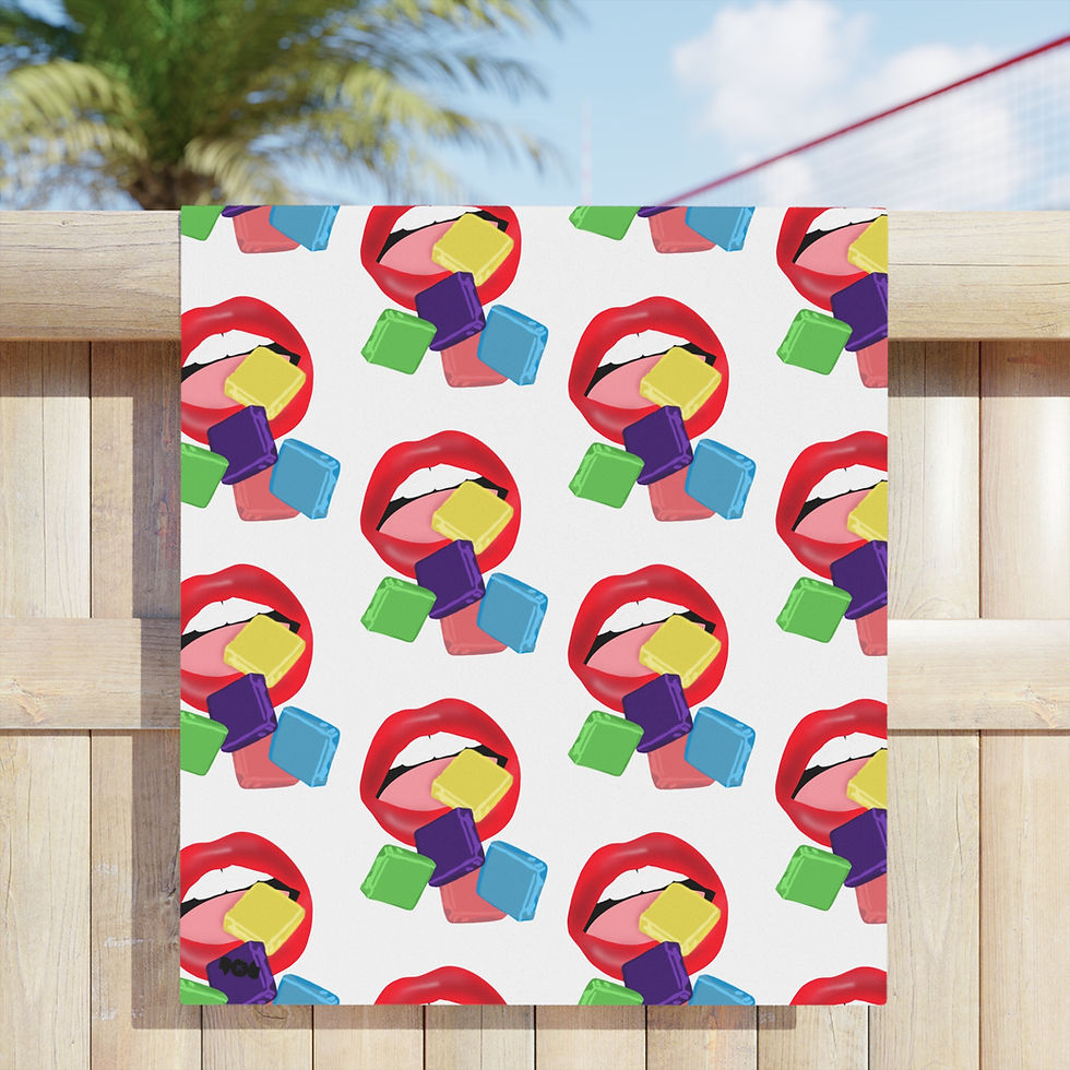 Thumbnail: Colorful Taffy  Candy - Beach Towels, Vibrant White Towels, Beach Lovers