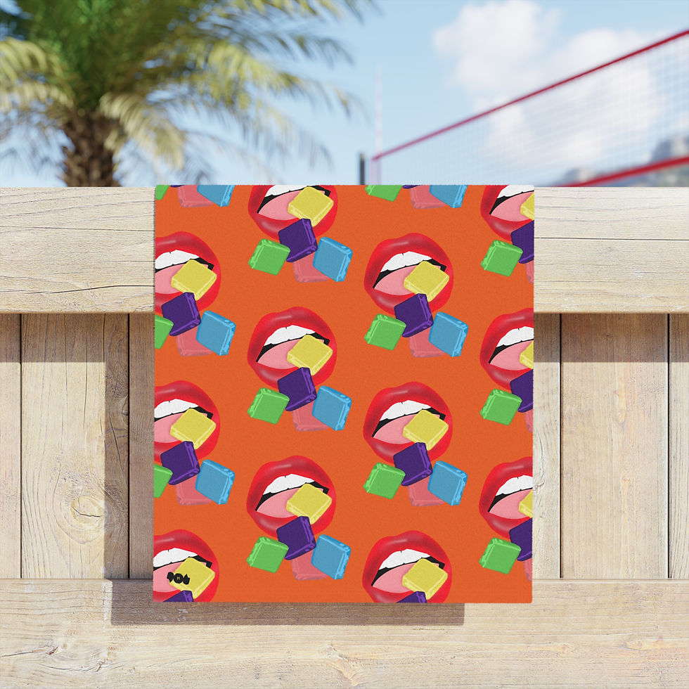 Thumbnail: Colorful Taffy  Candy - Beach Towels, Vibrant Orange - Towels, Beach Lovers