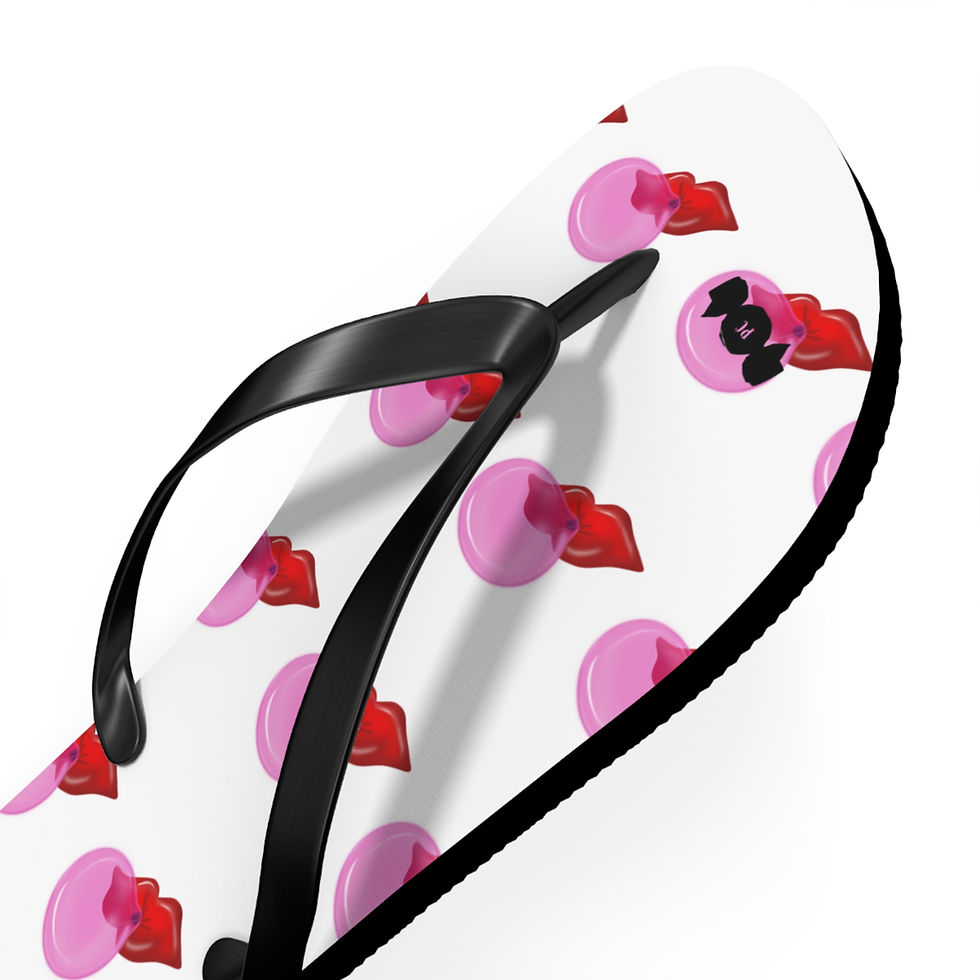 Thumbnail: Bubblegum Design - White Flip Flops - Colorful Footwear, White - Sandals