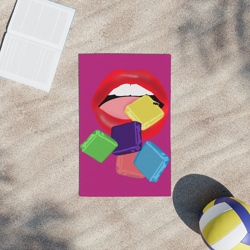 Thumbnail: Vibrant Taffy Candy - Pink Beach Towels, Summer Essentials, Beach Towels 