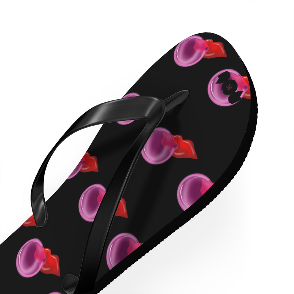 Thumbnail: Bubblegum Design Flip Flops - Colorful Footwear, Black - Sandals