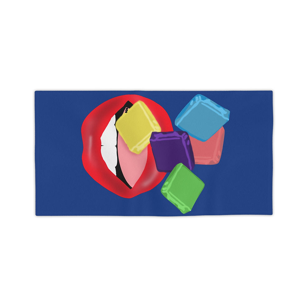 Thumbnail: Vibrant Taffy Candy - Blue Beach Towels, Summer Essentials, Beach Towels 