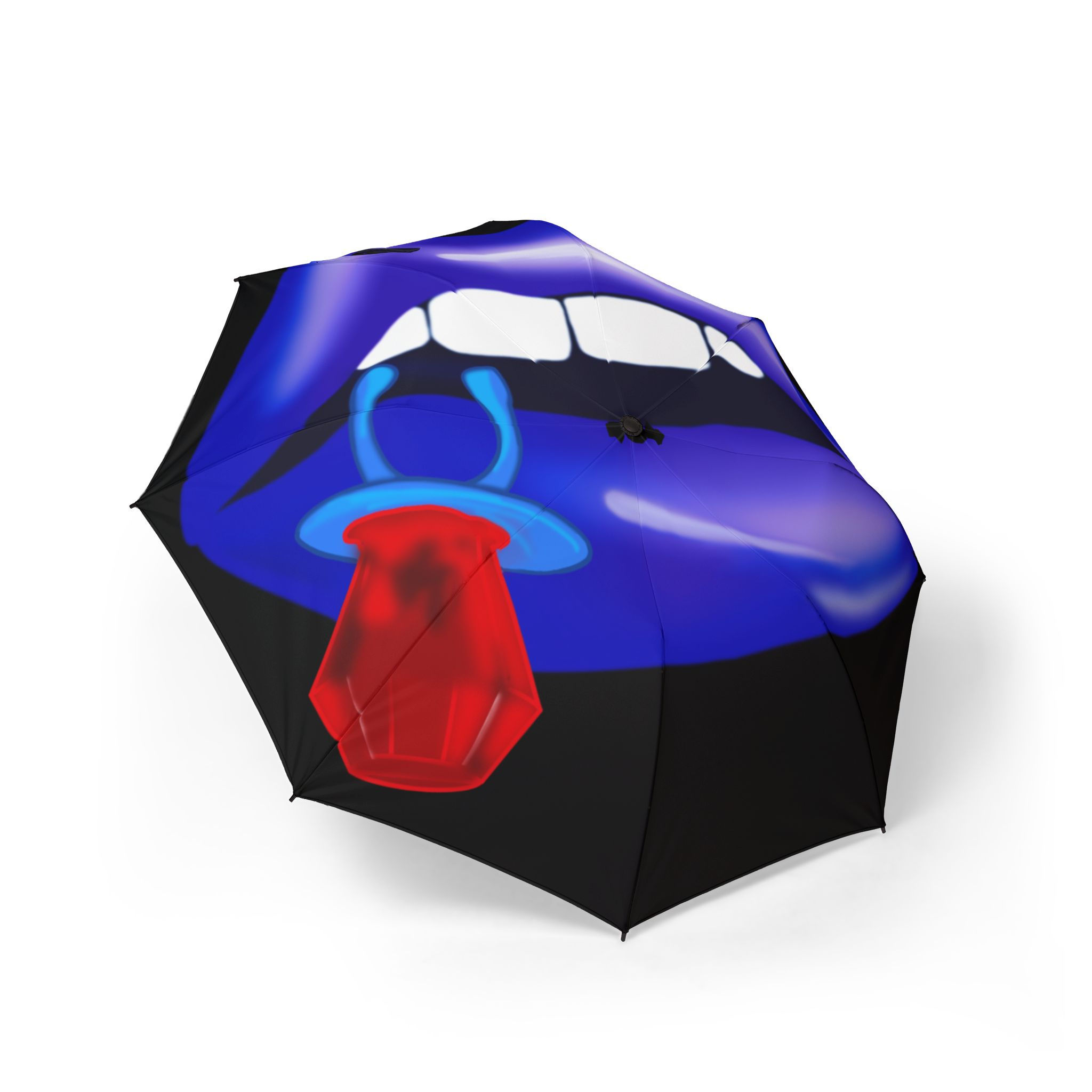 Ring Pop Design Umbrella, Rain Gear, Trendy Black Umbrella