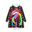 Thumbnail: Vibrant Gummy Worms Candy Graphic Hooded Blanket, Black Sleepwear, Colorful Wear