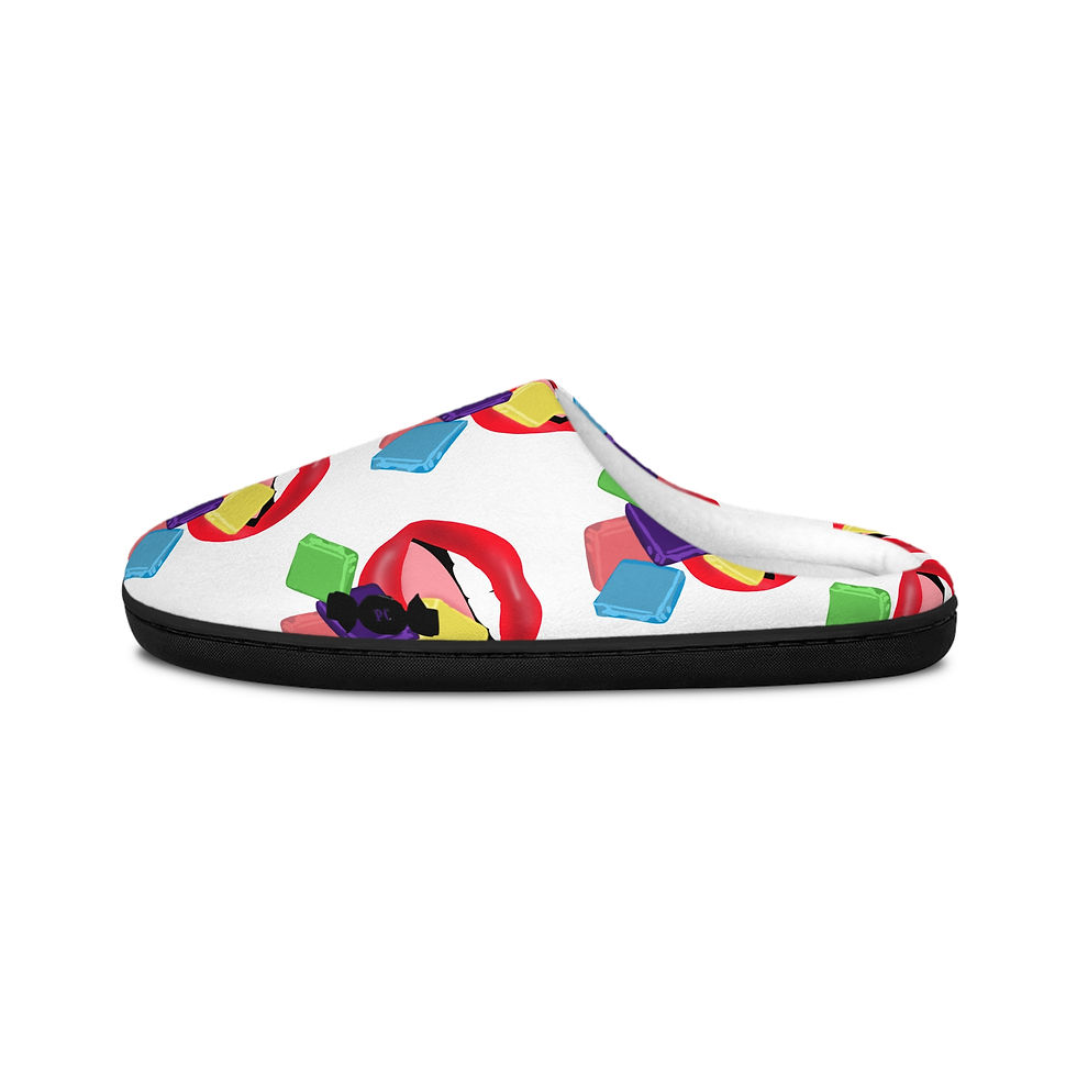 Thumbnail: Colorful Taffy Design Slippers, Cozy White House Shoes, Cute Home Accessories