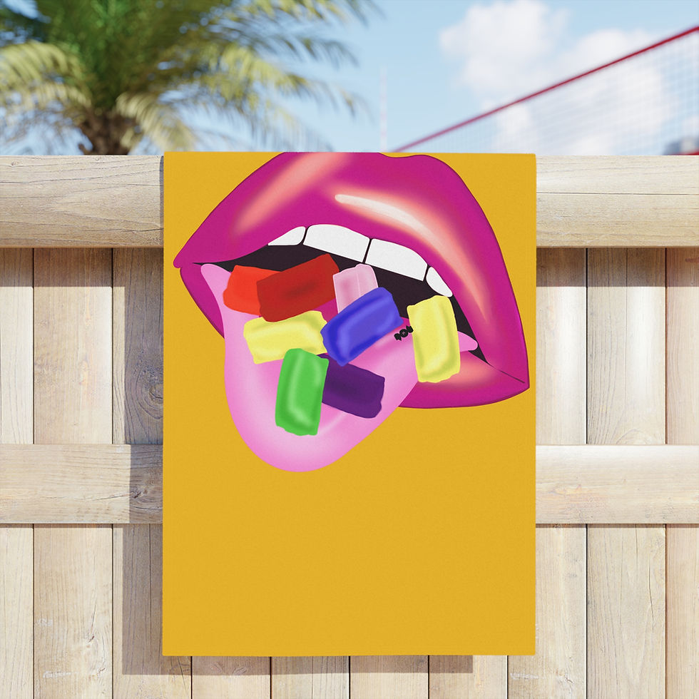 Thumbnail: Beach Towels with Colorful Candy Design | Summer Pool Accessory, Yellow Towels