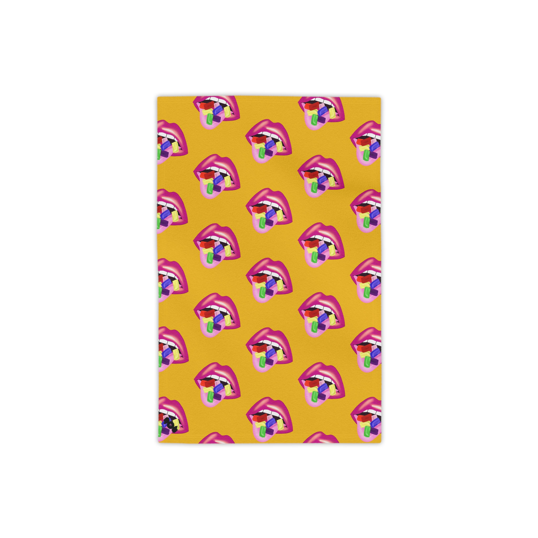 Colorful Lips Beach Towels for Summer Fun, Vibrant Yellow Towels