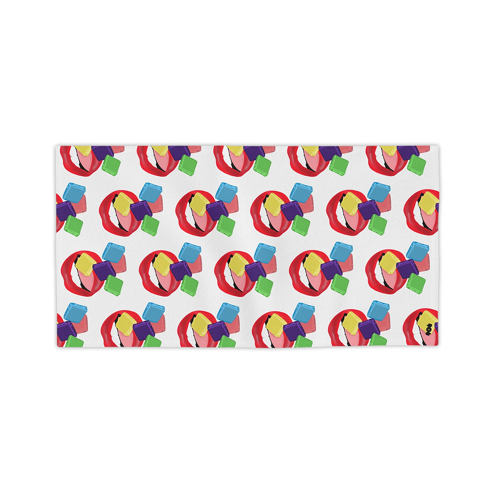 Thumbnail: Colorful Taffy  Candy - Beach Towels, Vibrant White Towels, Beach Lovers