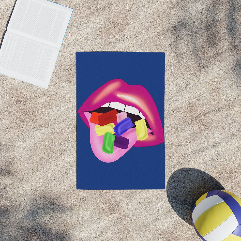Thumbnail: Beach Towels with Colorful Candy Design | Summer Pool Accessory, Blue Towels