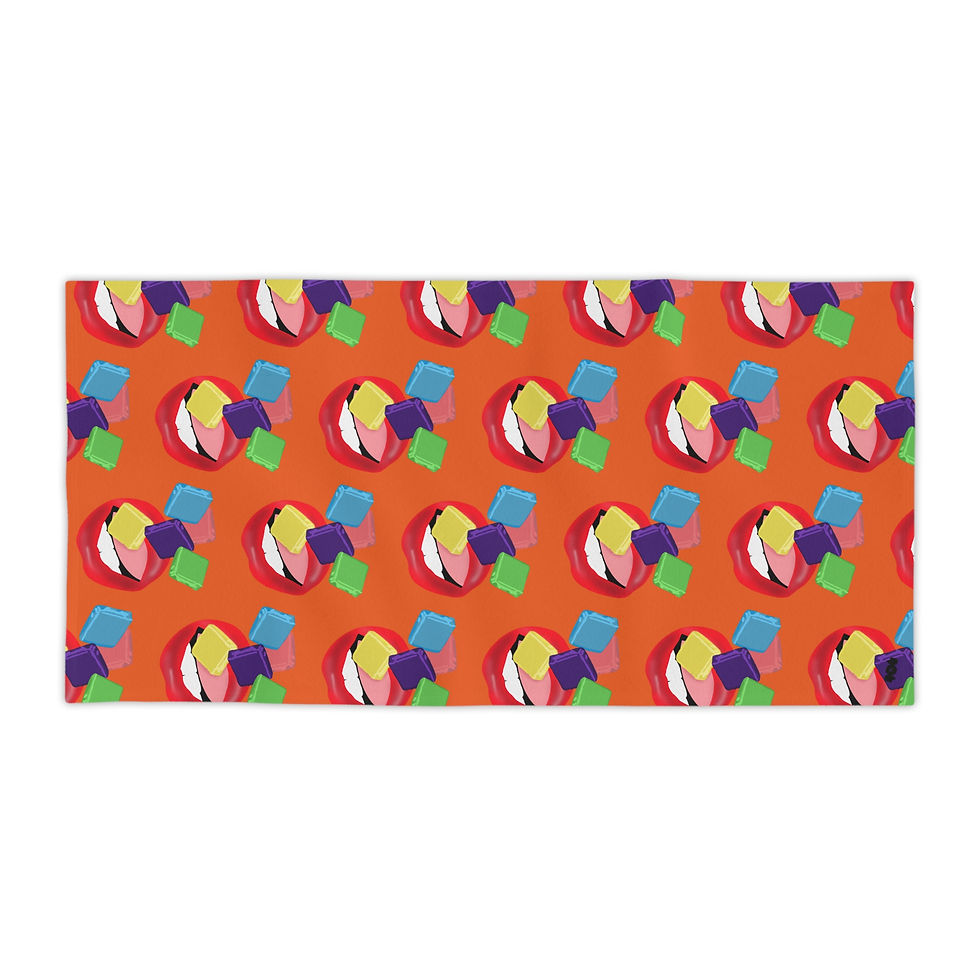 Thumbnail: Colorful Taffy  Candy - Beach Towels, Vibrant Orange - Towels, Beach Lovers