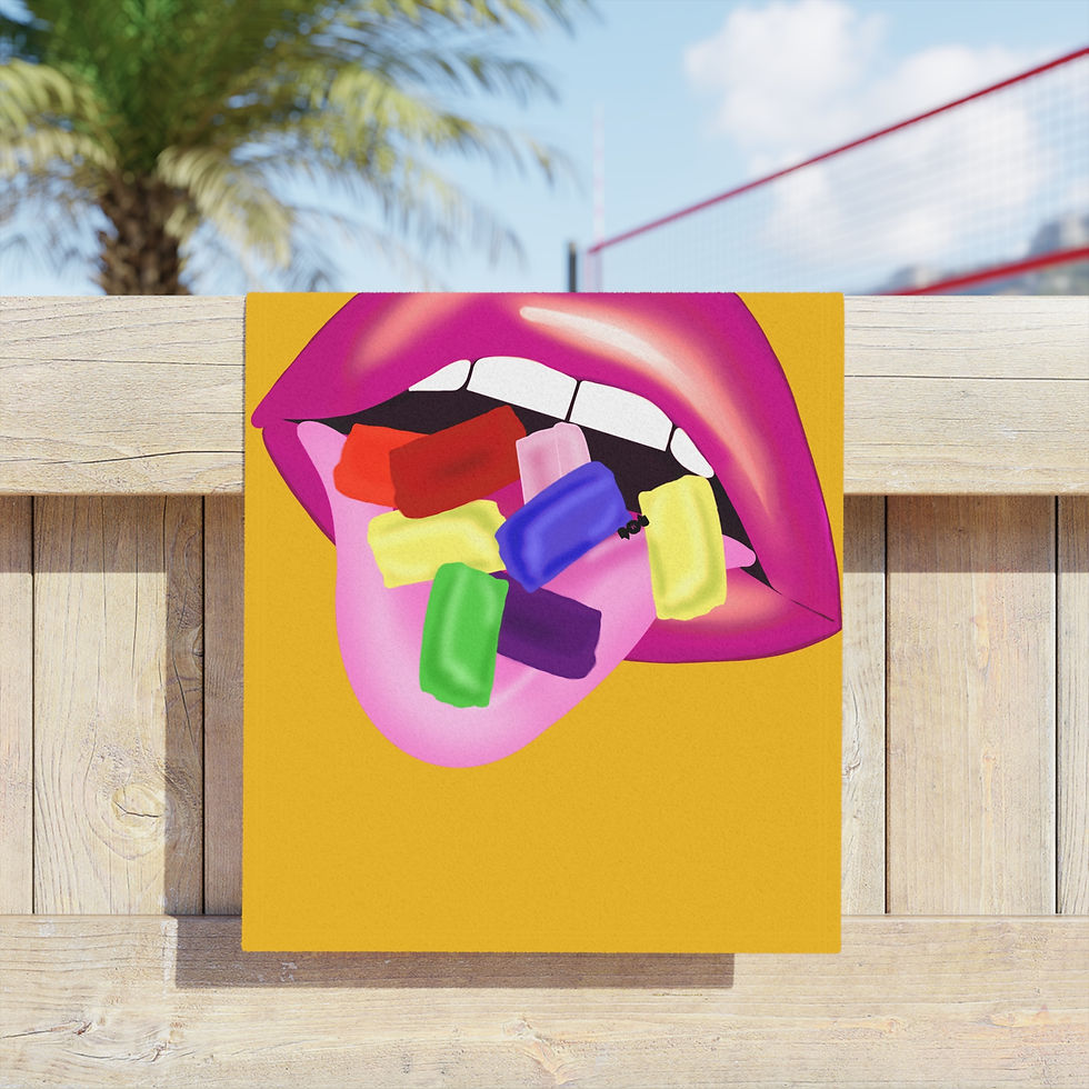 Thumbnail: Beach Towels with Colorful Candy Design | Summer Pool Accessory, Yellow Towels