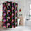 Thumbnail: Gummy Worms-  Pattern Design Shower Curtain, Black Bathroom Decor, Bathroom