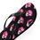 Thumbnail: Vibrant Candy/Lip Print Flip Flops, Beach Footwear, Black - Sandals