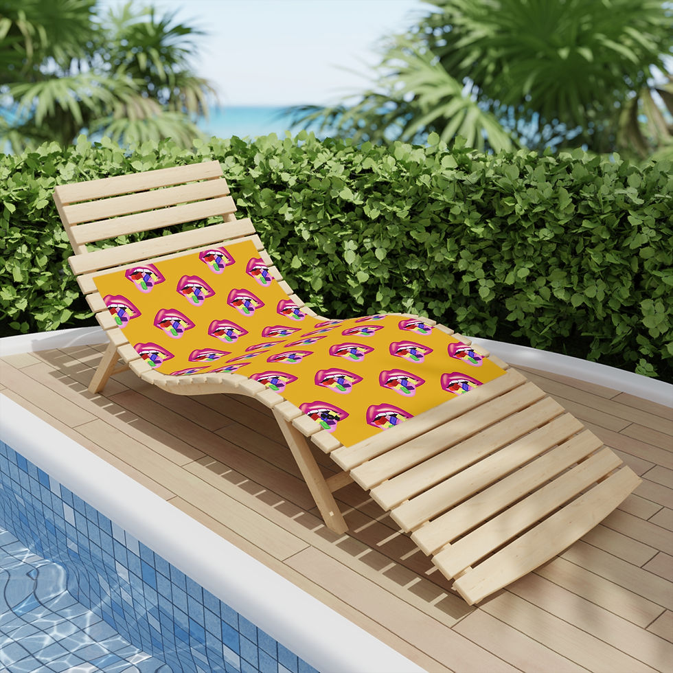 Thumbnail: Colorful Lips Beach Towels for Summer Fun, Vibrant Yellow Towels 