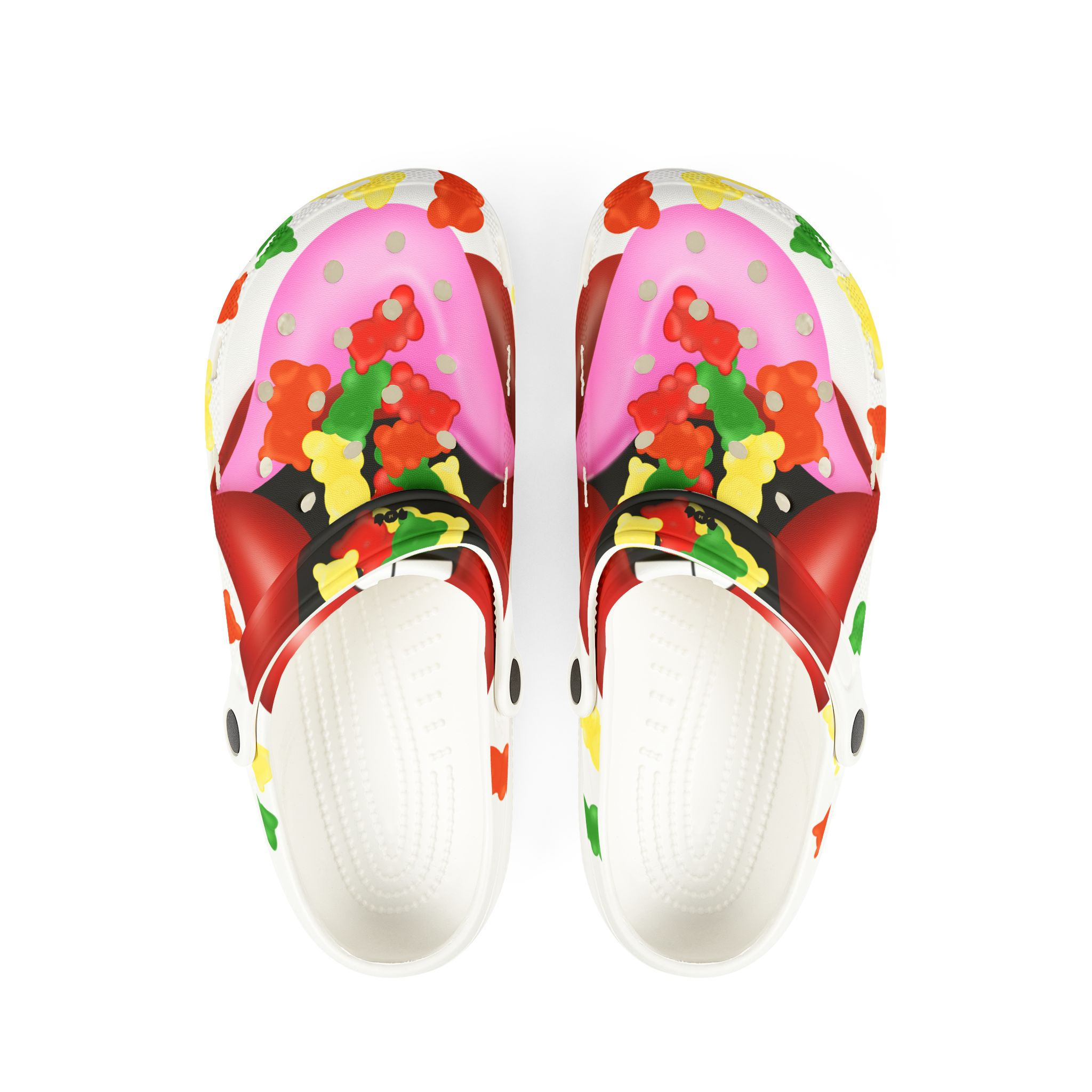 Colorful gummy-bears Clogs, Fun Slip-On Shoes, Outdoor Garden Wear